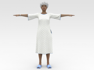 Female Patient with White Gown 3D Модель