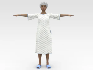 Пацієнтка з білим халатом 3D Модель