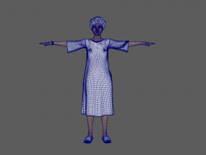 Female Patient with White Gown 3D Модель
