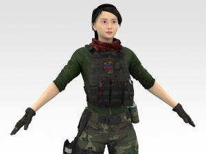Female Soldier 3D 模型
