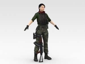 Female Soldier 3D 模型