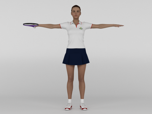 Female Tennis Player 3D-Modell .c4d .max .obj .3ds .fbx .stl .blend 