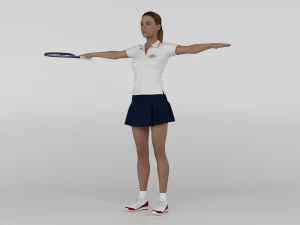 Female Tennis Player 3D Model