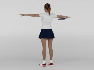 Female Tennis Player 3D Model