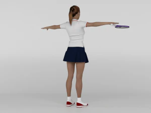 Female Tennis Player 3D Model