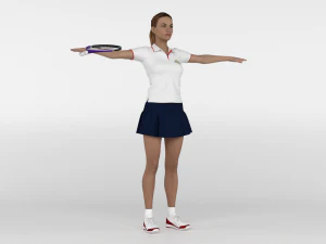 Female Tennis Player 3D Model