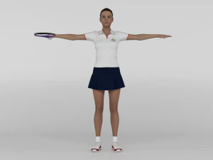 Female Tennis Player 3D Model