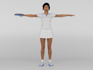 Female Tennis Player 3D 模型
