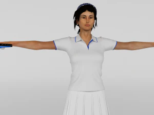 Female Tennis Player 3D Model