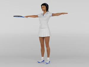 Female Tennis Player 3D Model