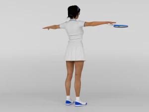 Female Tennis Player 3D Model
