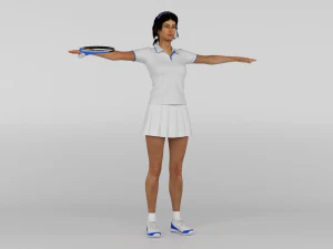 Female Tennis Player 3D Model