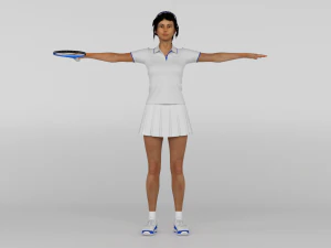 Female Tennis Player 3D Model