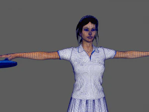 Female Tennis Player 3D Model