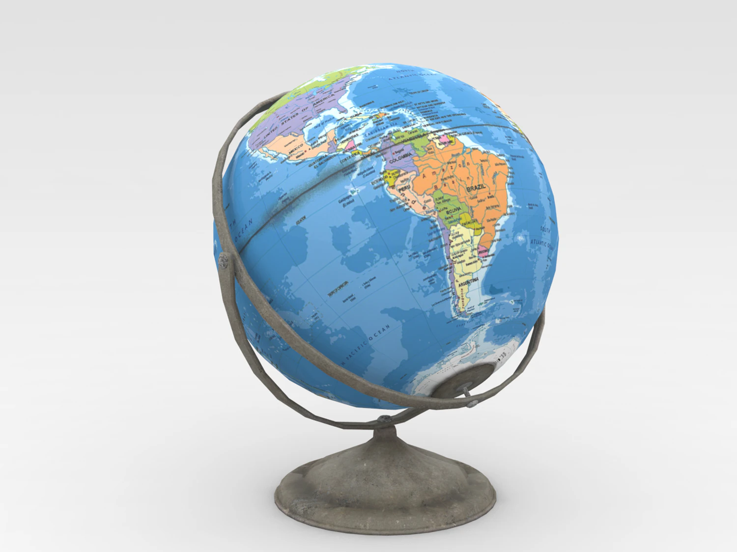Globe 3D Model .c4d .max .obj .3ds .fbx .stl .blend 