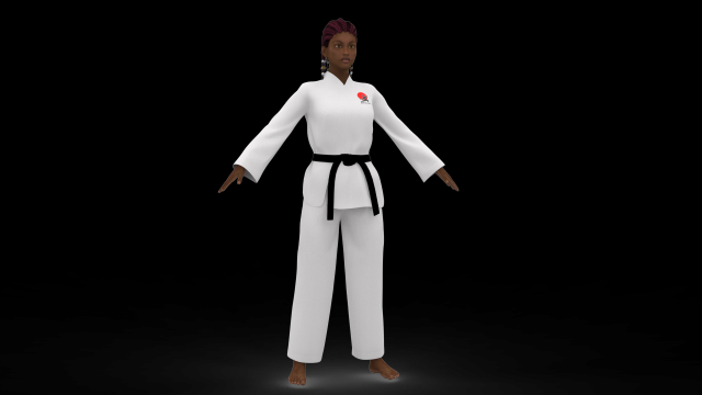 Karate Girl Model 3D .c4d .max .obj .3ds .fbx .stl .blend 