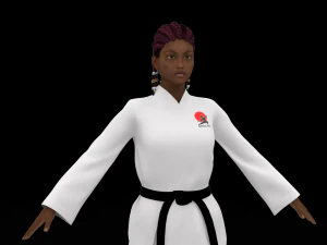空手少女 3Dモデル