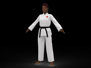 Karate Girl Model 3D