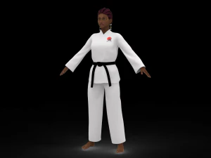 空手少女 3Dモデル