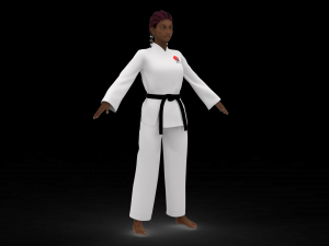 Karate Girl Model 3D