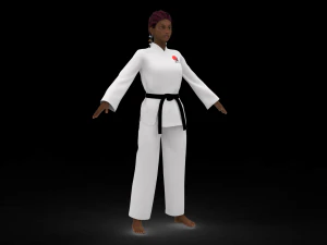 空手少女 3Dモデル