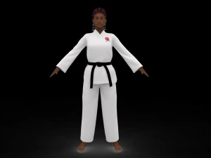 空手少女 3Dモデル
