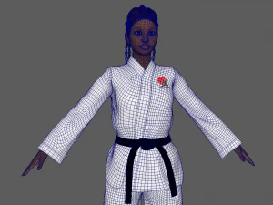 空手少女 3Dモデル