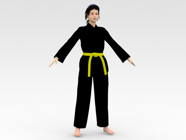 Karate Girl 3D Model .c4d .max .obj .3ds .fbx .stl .blend 