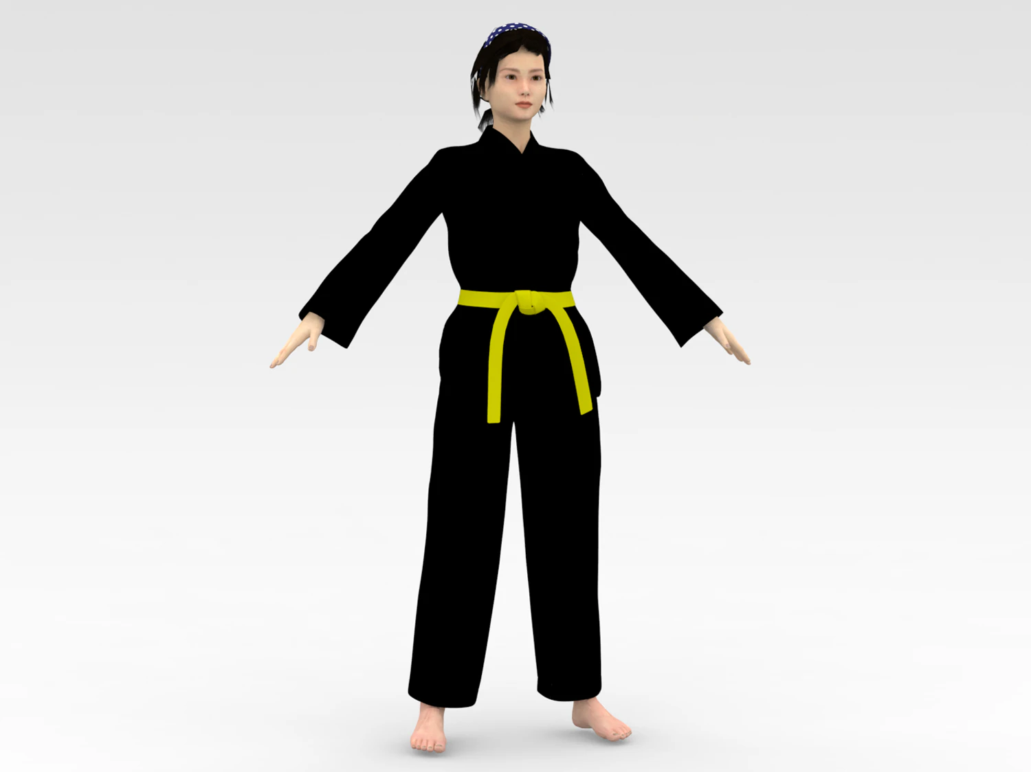Karate Girl 3D Model .c4d .max .obj .3ds .fbx .stl .blend