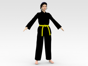 Karate Girl 3D Model