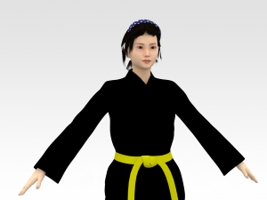Karate Girl 3D Model