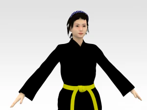 Karate Girl 3D Model