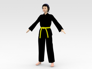 Karate Girl 3D Model