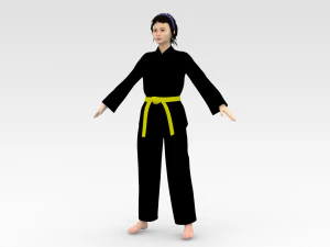 Karate Girl 3D Model