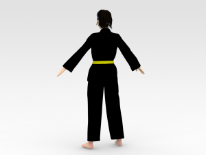 Karate Girl 3D Model