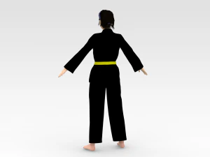 Karate Girl 3D Model