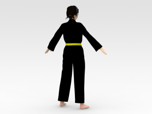 Karate Girl 3D Model