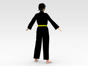 Karate Girl 3D Model
