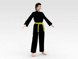 Karate Girl 3D Model