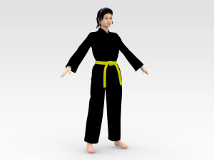 Karate Girl 3D Model