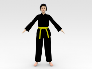 Karate Girl 3D Model