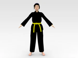 Karate Girl 3D Model