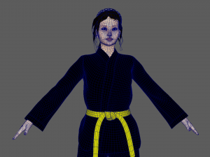 Karate Girl 3D Model