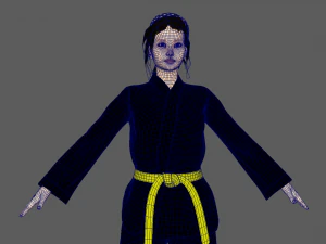 Karate Girl 3D Model