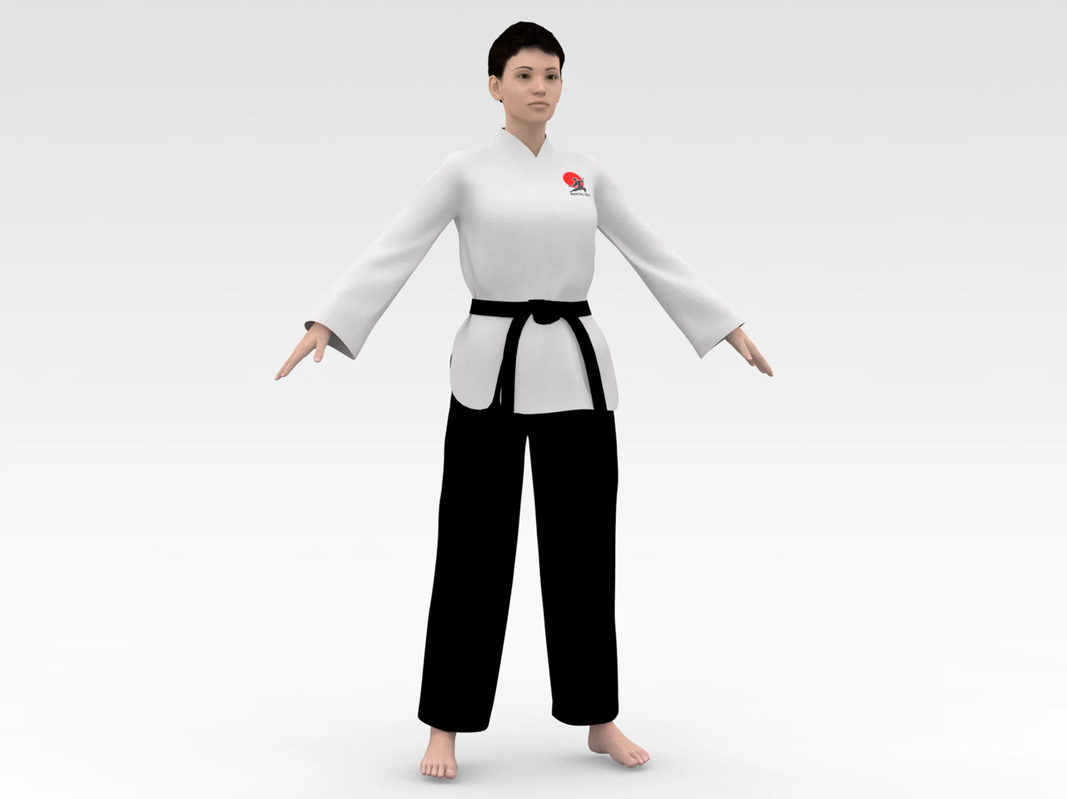 Karate Girl 3D Model .c4d .max .obj .3ds .fbx .stl .blend