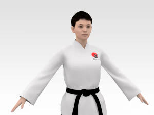 Karate Girl 3D Model