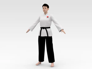 Karate Girl 3D Model