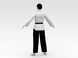 Karate Girl 3D Model