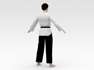 Karate Girl Model 3D