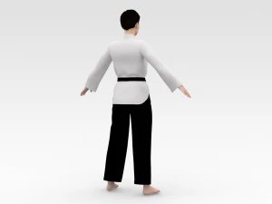 Karate Girl 3D Model